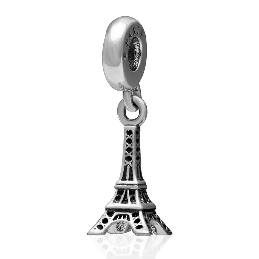 Paris Eiffel Tower Choruslove, подвеска для путешествий, подлинный, 925 пробы, серебряный, для туристического аттракциона, бусина, подходит для Пандоры, подвески, сувенир, сделай сам, браслет - Цвет: Paris Eiffel Tower