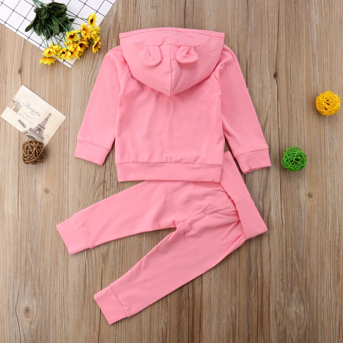 Одежда для девочек 2 шт. Детские Комплекты маленьких одноцветное 2018 осень с