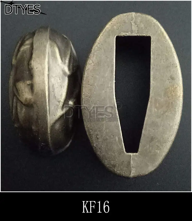 Пара сплава аксессуары для мечей нежные Fuchi& Kashira для японского самурая меч катана вакизаши Танто ручка KF01-KF20 - Цвет: KF16