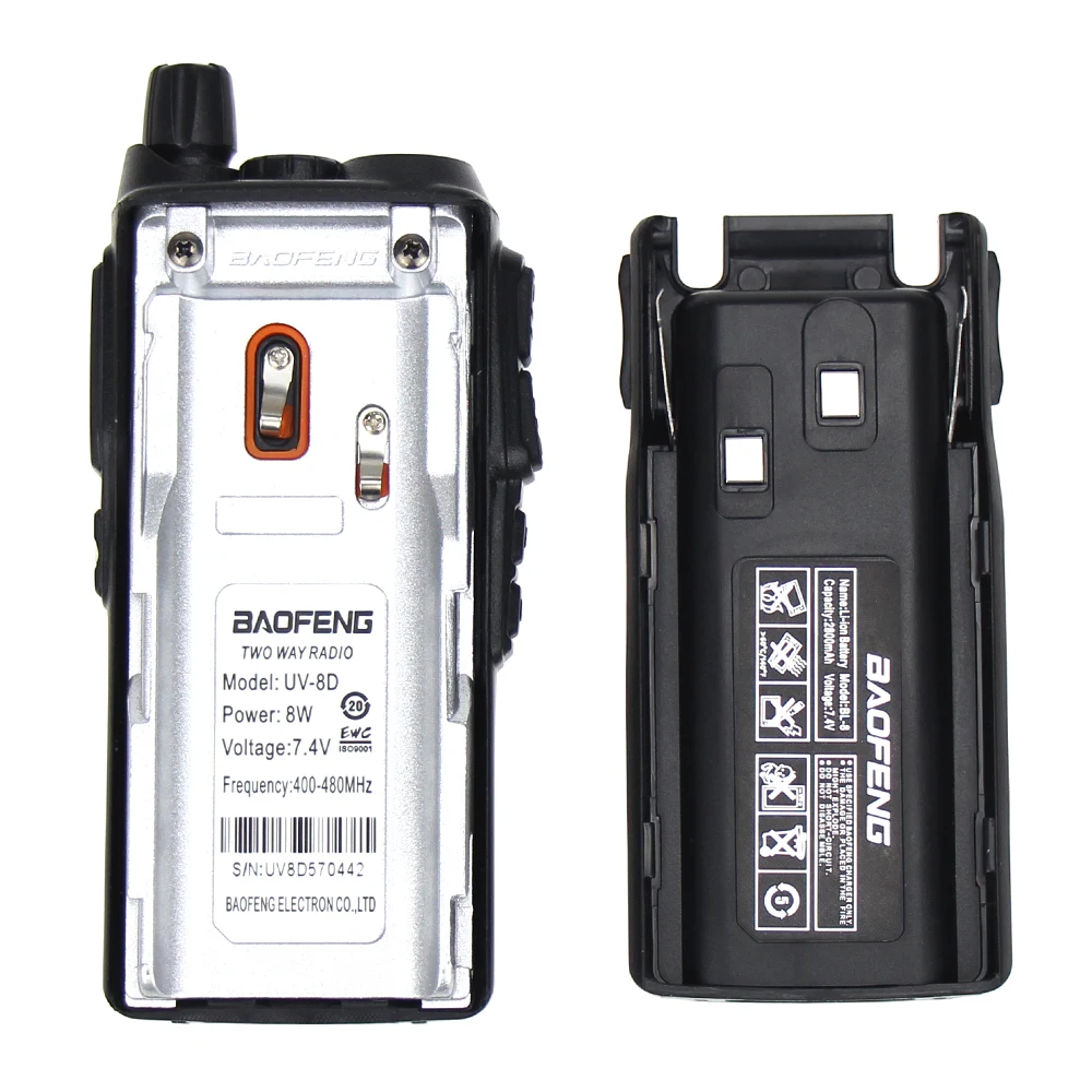 Original Baofeng UV-8D Walkie Talkie 8W UHF 400-480MHz Two Way Radio 128 Channels Portable Radio Comunicador UV8D Interphone
