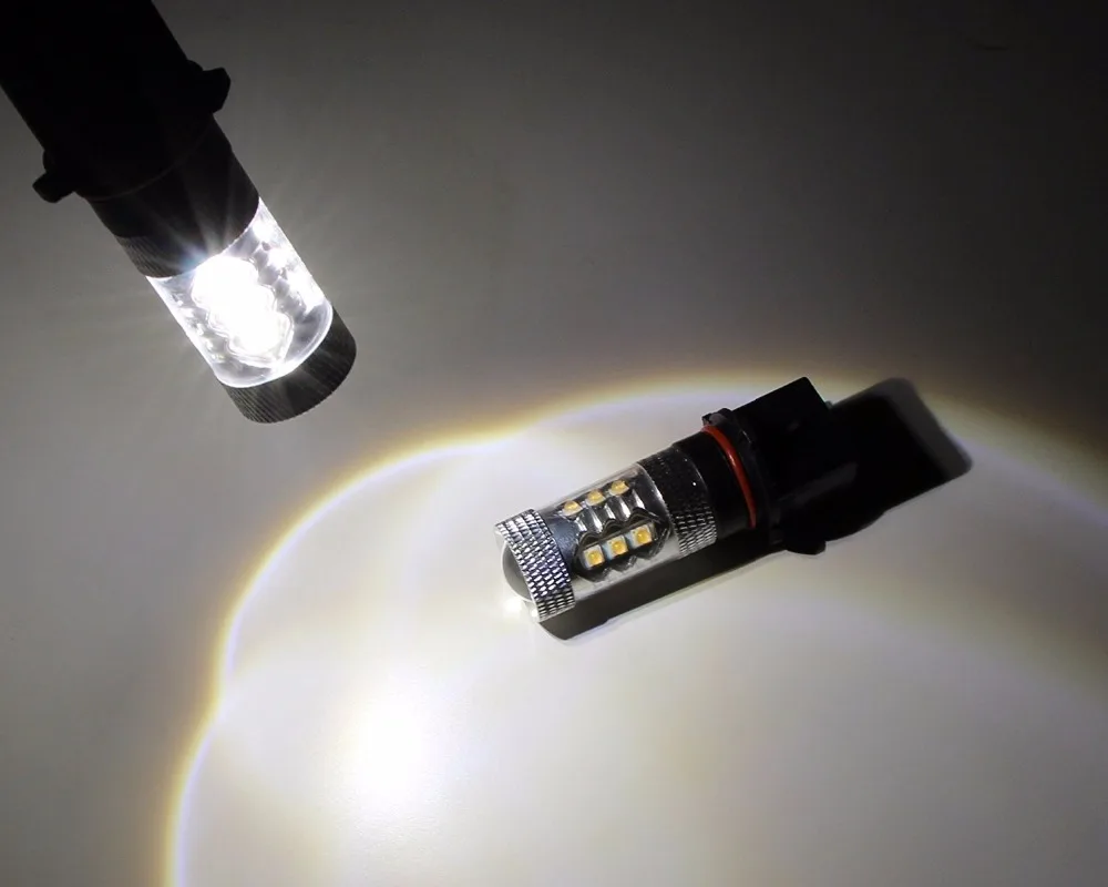 2 шт. светодиодный P13W 80W 16x 5 Вт SMD 1000LM 6500K Luz бланка пункт Китай автомобиль Faros antiniebla