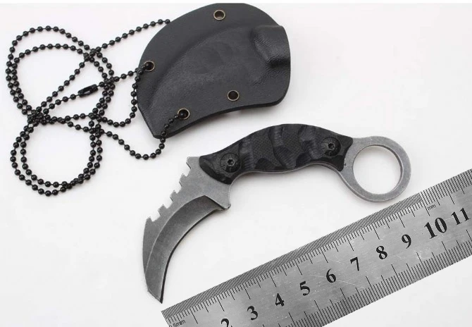 Karambit нож G10 Ручка цепь мини EDC инструмент для кемпинга выживания разведка
