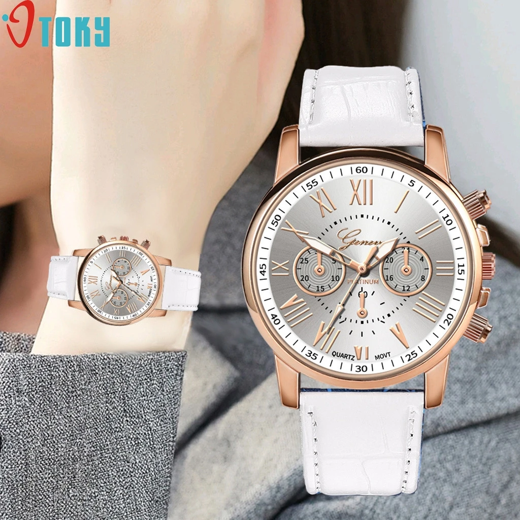OTOKY Women's Fashion Stainless Steel Quartz Analog Wrist Watch Luxury Vintage Leather Strap Ladies Casual feminine | Наручные часы