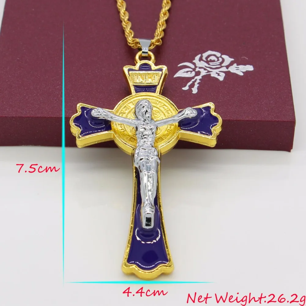 Adixyn INRI синий камень фотоэлемент для женщин двухцветный Золотой/Серебряный цвет