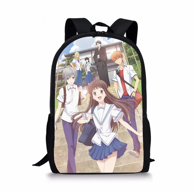 Новый рюкзак Anime Fruits Basket для подростков, школьная книжная сумка, с принтом Тору Хонда, путешественнический рюкзак студентов, 17 дюймов.