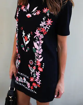 Женское хлопковое вечернее платье с коротким рукавом летнее повседневное мини