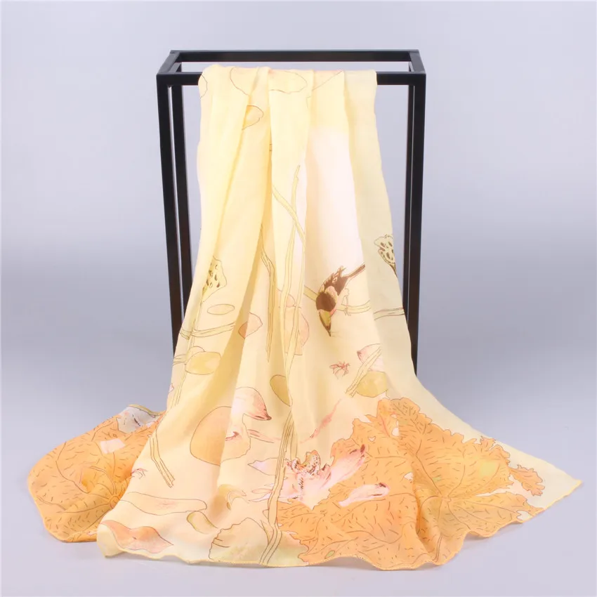 3 цвета Элегантные шифон шарф женщины с цветочным принтом животного дамы Бандана