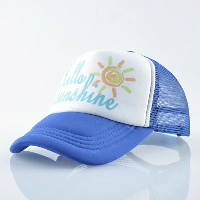 BLUE2 TQMSMY Hello Sunshine Дети SunHat Прохладный мальчик бейсболки кепки девушка грузовые шапки ребенок Snapback шапки Детские кепки TMA40 - Цвет: BLUE2