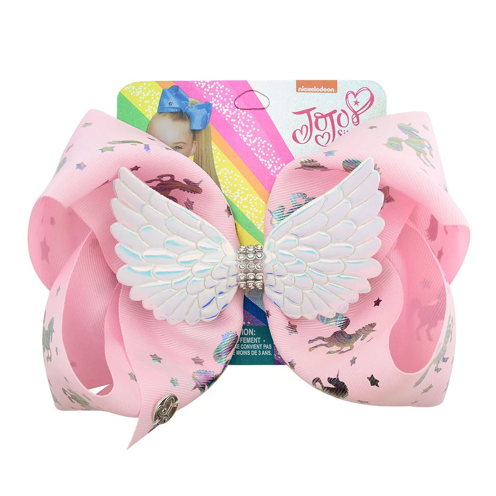 JOJO siwa большой бант для волос с зажимом бант ручной работы крылья Единорог Grosgrain Ribbonbow аксессуары для волос детский бант для девочек