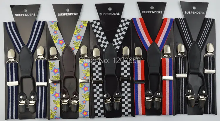 Подтяжки детские эластичные с 4 зажимами принтом флага США Y-образной спинкой |