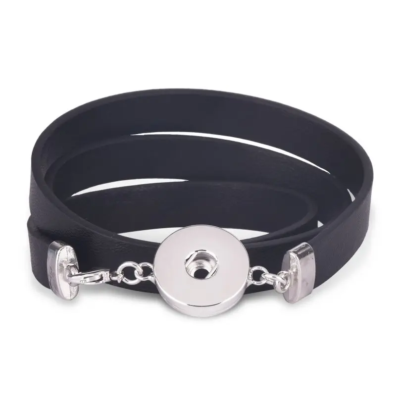 Женские браслеты с кожаными кнопками браслет подвеской для 18 мм аксессуары