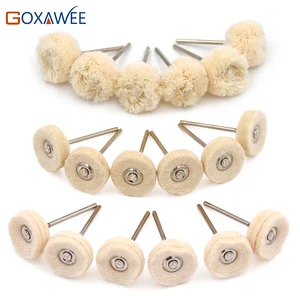 Вращающаяся щетка GOXAWEE для полировки, фетровое колесо белого и желтого цвета для dremel, аксессуары, абразивные диски 22 мм, 10 шт.