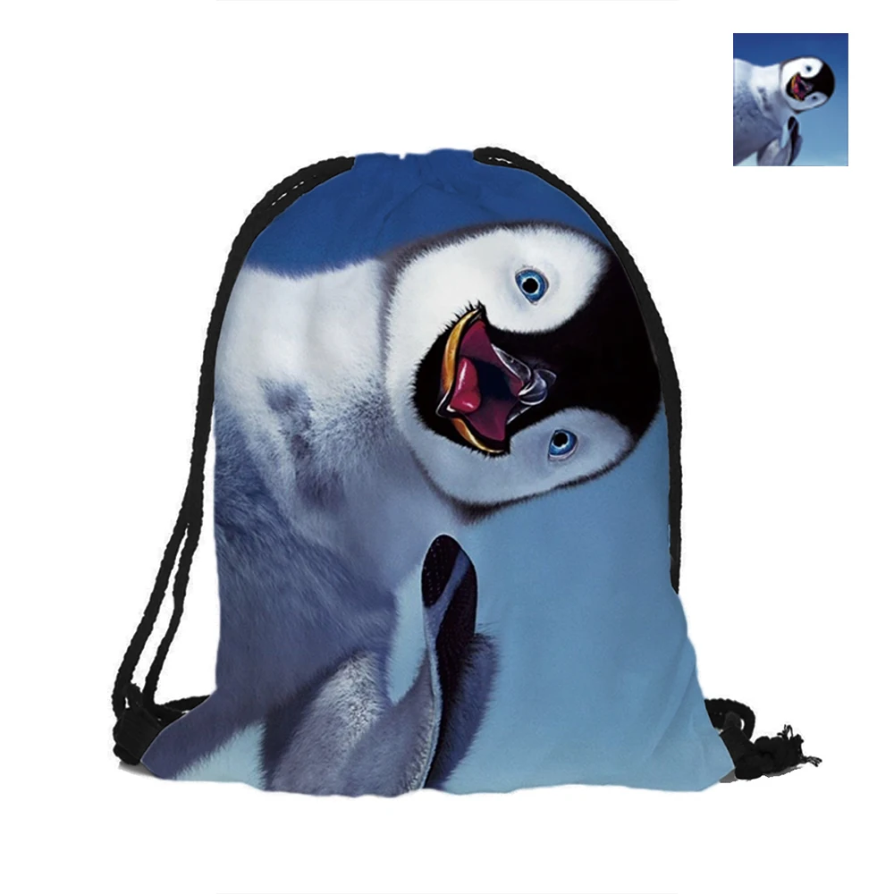 Рюкзак с рисунком счастливых пингвинов двусторонний для женщин девушек мужчин