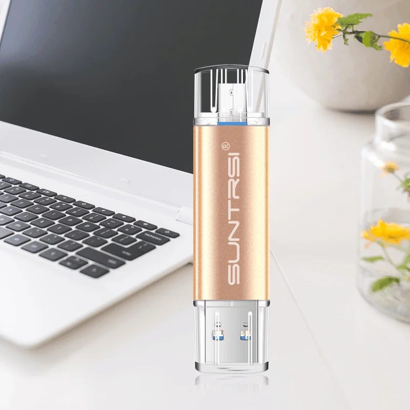 Suntrsi USB Flash Drive 64 ГБ OTG USB 3.0 Флешки Высокая Скорость металл USB ФЛЭШ-Накопитель Индивидуальный Логотип USB Флэш-Накопитель 64 ГБ
