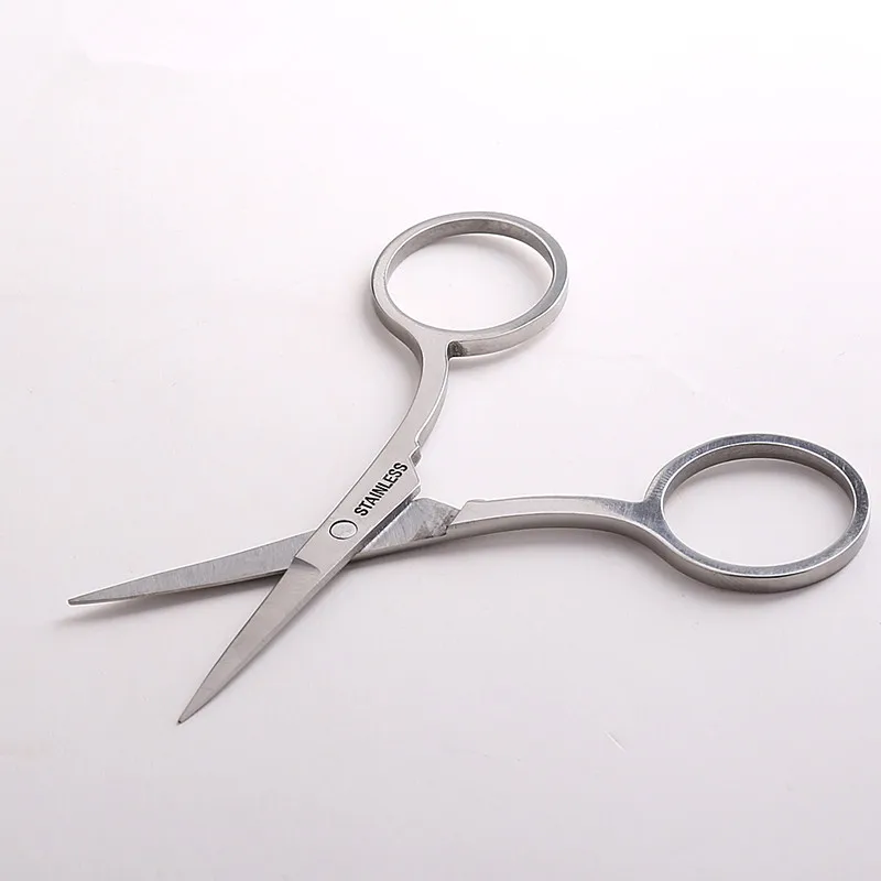 3Pcs/Lot Stainless Steel Round Tip Eyebrow Eyelash scissor+Tilted Nose Hair Scissors+Sharp Makeup Scissors|makeup scissors|eyelash scissorsround nose
