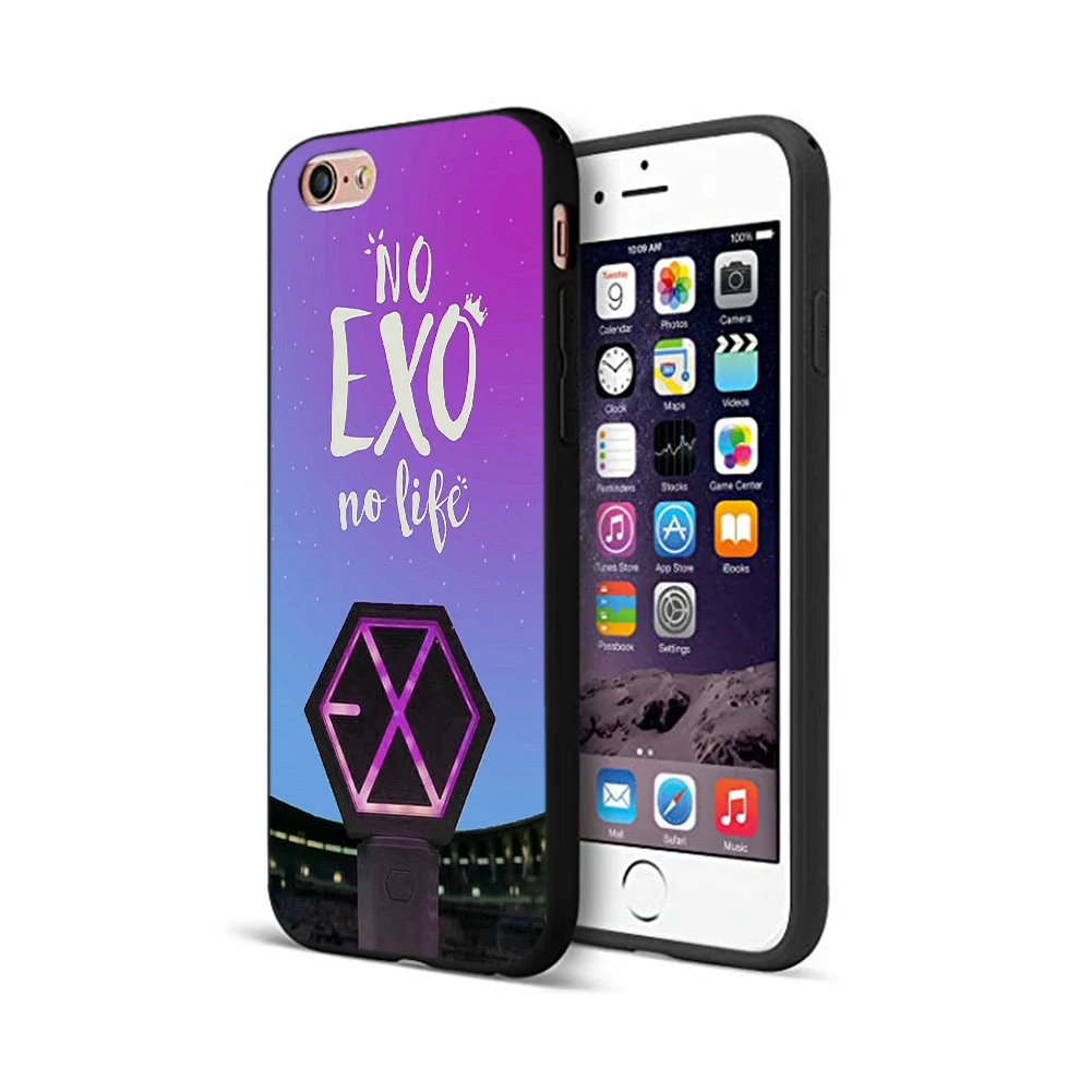 Черный чехол из ТПУ для iphone 5 5s SE 2020 6 6s 7 8 plus x 10 XR XS 11 pro MAX Kpop exo Lucky one|Бамперы| |