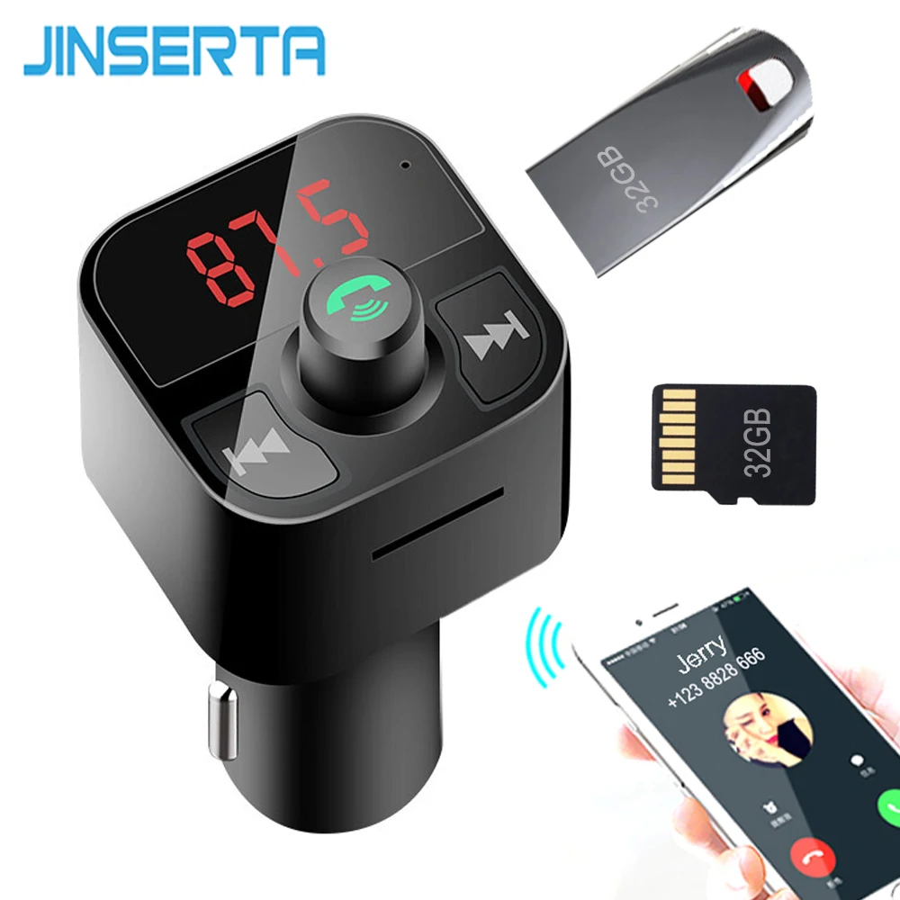 Автомобильный Bluetooth MP3 плеер JINSERTA 2019 FM передатчик комплект громкой связи