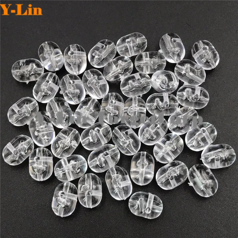 200XFishing Tranparent Oval Double Pearl Drill Cross Beads Hard Clear Sets Of Fishing Lures China Sea | Спорт и развлечения