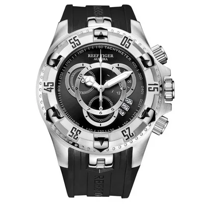 Reef Tiger Aurora Serier RGA303-2 мужские спортивные большие часы водонепроницаемые кварцевые наручные часы с хронографом большой циферблат-розовое золото - Цвет: p6