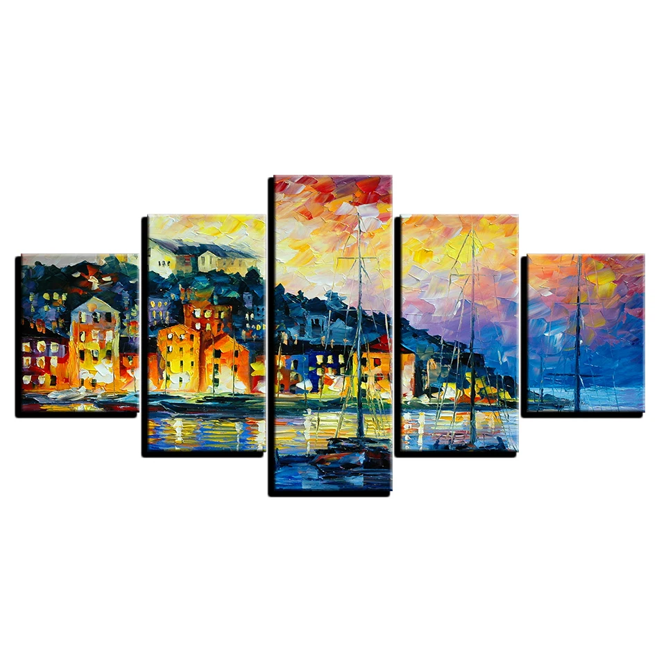 5 шт. декоративные настенные картины Венеция|abstract poster|painting modern5 piece wall art |