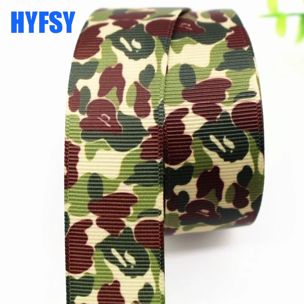 Hyfsy 10045 22 25 мм камуфляжная лента 10 ярдов DIY подарочная упаковка для волос бант