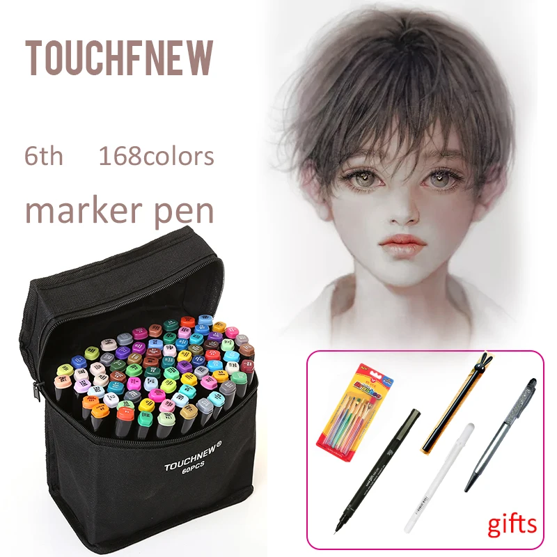 Маркеры TOUCHNEW на спиртовой основе 80 цветов|marker brush pens|marker drawingmanga art supplies |