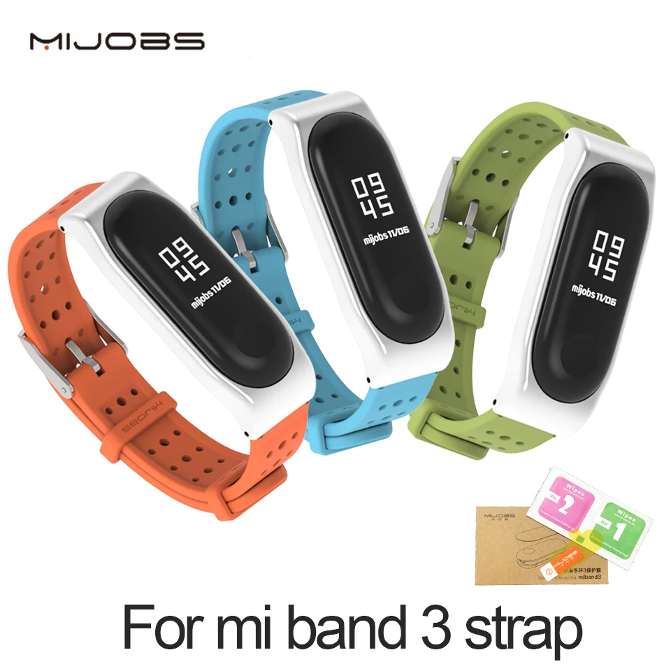 Оригинальный металлический ремешок mijobs для Xiaomi Mi Band 3 Безвинтовой браслет из