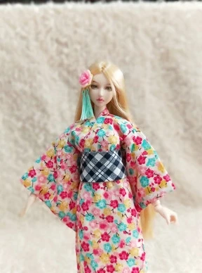 1 комплект = 2 шт. Новая Одежда для кукол модное японское кимоно с поясом для blyth licca ob24 1/6 аксессуары для кукол Одежда для кукол - Цвет: 14