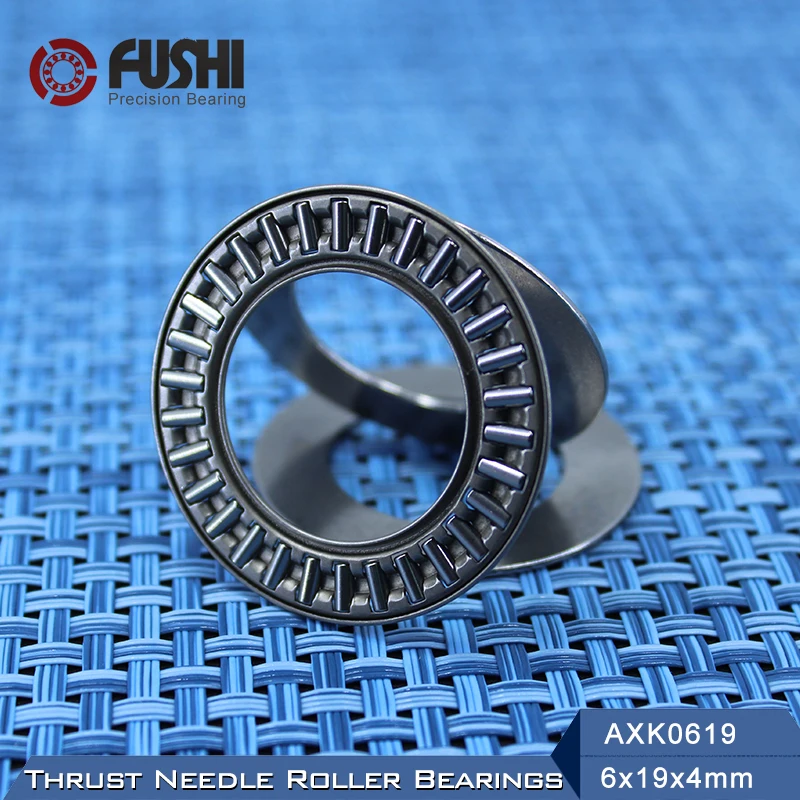 AXK0619 + 2AS Упорный игольчатый роликовый подшипник с двумя шайбами AS0619 6*19*4 мм (10 шт.)