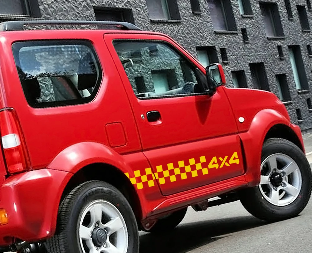 2 шт. автомобильные боковые юбки наклейки Авто DIY виниловая пленка стильные графические наклейки гоночный Спорт тюнинг для Suzuki Jimny автомобильные аксессуары