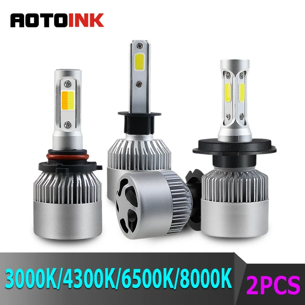 Автомобильные фары AOTOINK 6500K H4 светодиодный H7 H1 H3 H11 H13 HB1 HB4 HB5 9004 9005 9006 9007 880 72w 881 K 8000K