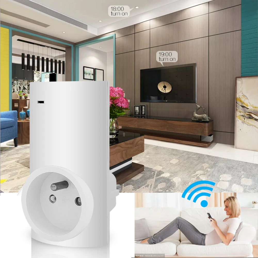 KEBIDU FR/EU/US Wifi умный штекер с Alexa домашний аудио беспроводной контроль умная розетка