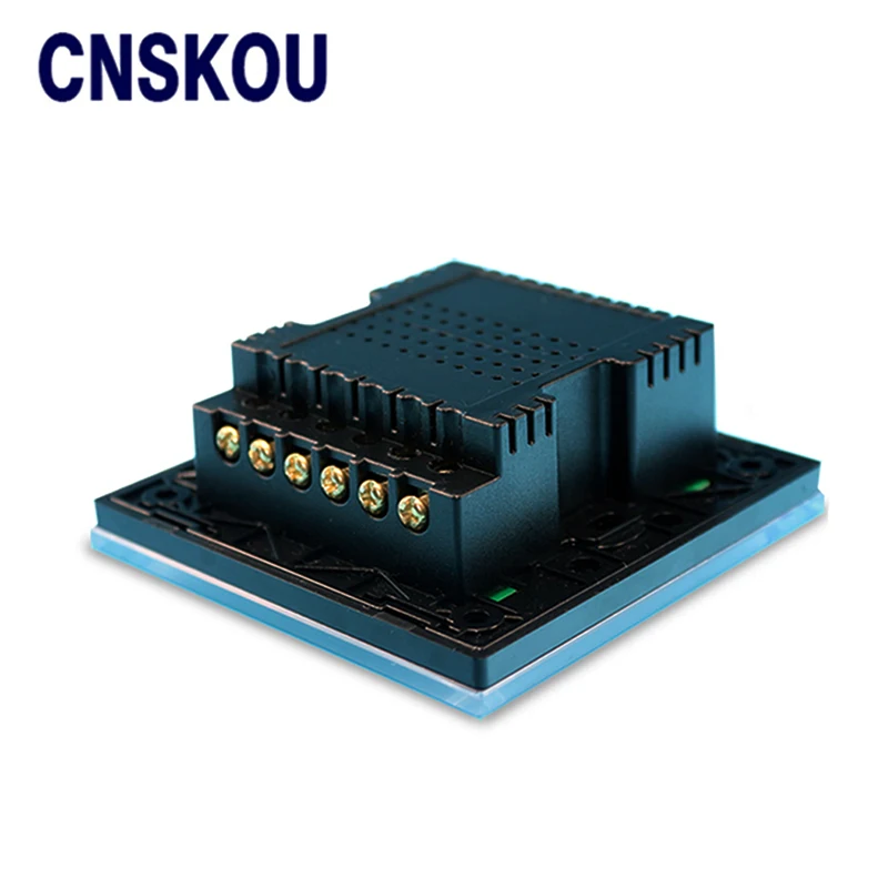 CNSKOU Великобритании Стандартный 2 Gang AC220 ~ 250 В Кристалл Стекло Панель умный дом