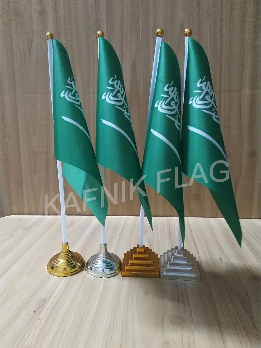 

KAFNIK, 5/10 шт. В партии, Саудовская Аравия, настольный флаг, баннер 14*21 см, флаг/пластиковые флажки или присоски на ваш выбор