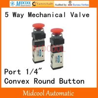 msv86522 ppl 5 way hand valve 14 two position five way switch manual control valve mechanical with convex round button