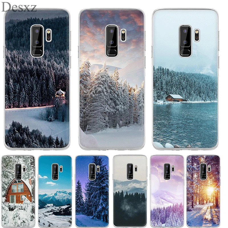 Чехол для телефона зимний Снежный лес чехол Samsung Galaxy S3 S4 S5 S6 S7 S8 S9 Edge Plus Note 8 9 |