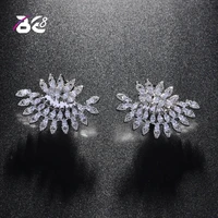 be 8 fashion sparking cubic zirconia stud earrings for women marquise cut stone wedding bride earring for engagement gifts e810
