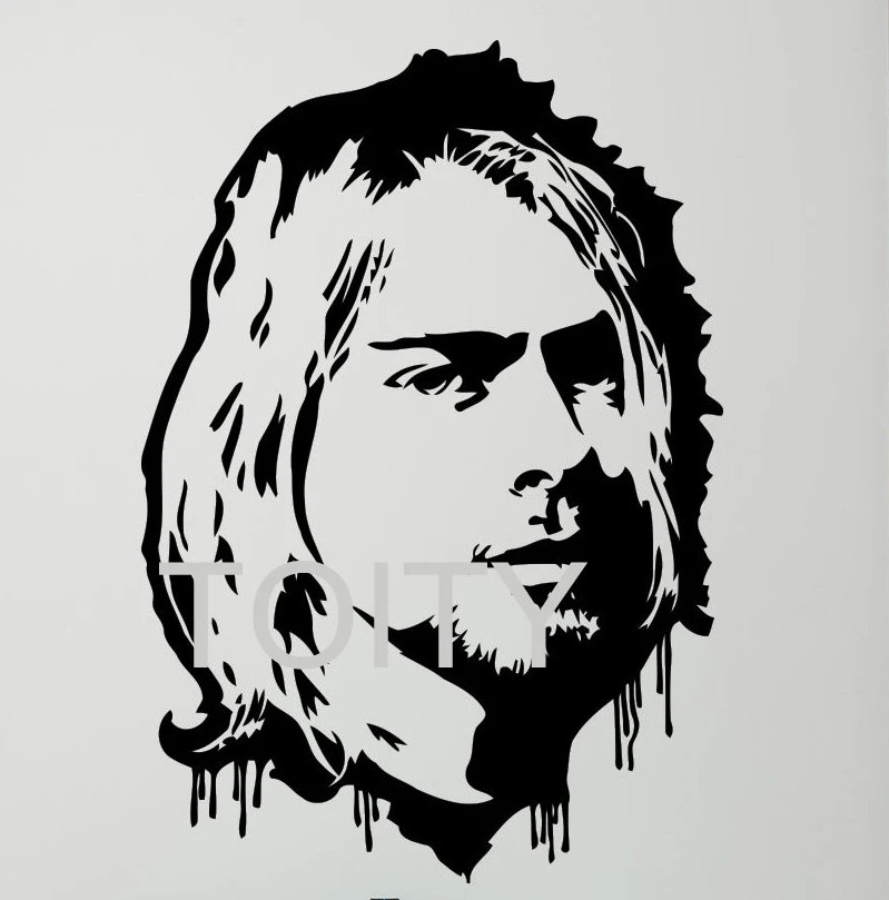 Kurt Cobain Walll стикер рок музыка виниловая наклейка в общежитии студия бар