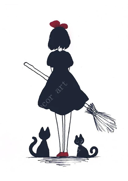 Kiki's Delivery Service Comics Hayao Miyazaki Аниме Холст Картины винтажные крафт постеры покрытые