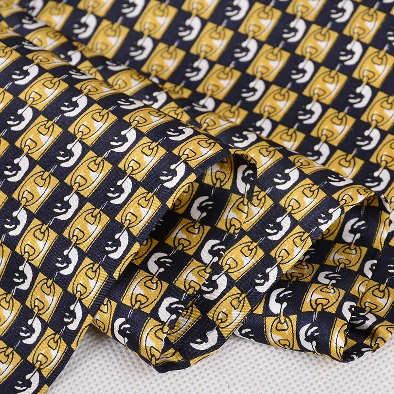 Мужской шелковый шарф [BYSIFA] темно синий или Золотой Длинный из 100% чистого шелка