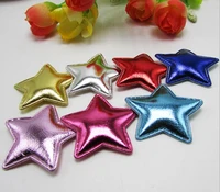 80pcslot 3 5cm multi padded pu star appliques for bb clip accessories and diy kid patches