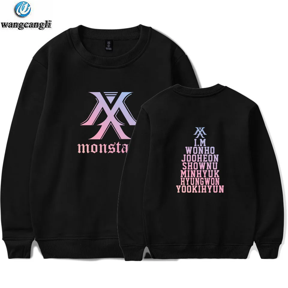 Толстовка Monsta X для мужчин и женщин свитшот худи в стиле K POP пуловер куртка пальто