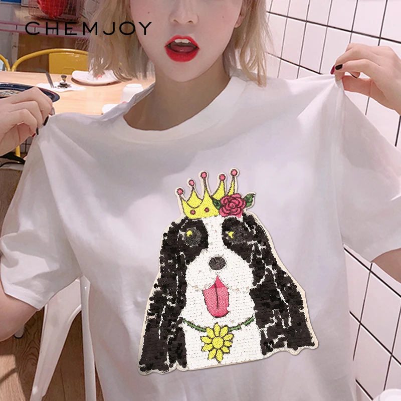 Блестящая нашивка большого размера для одежды пришивная аппликация с блестками