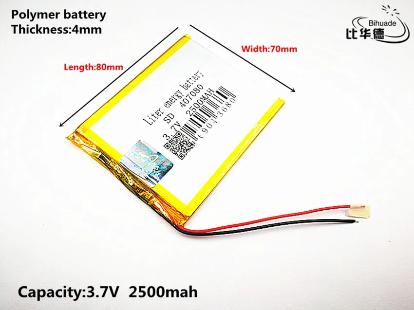 Хорошее качество 3 7 V 2500mAH 407080 полимер литий-ионный/литий-ионный аккумулятор для