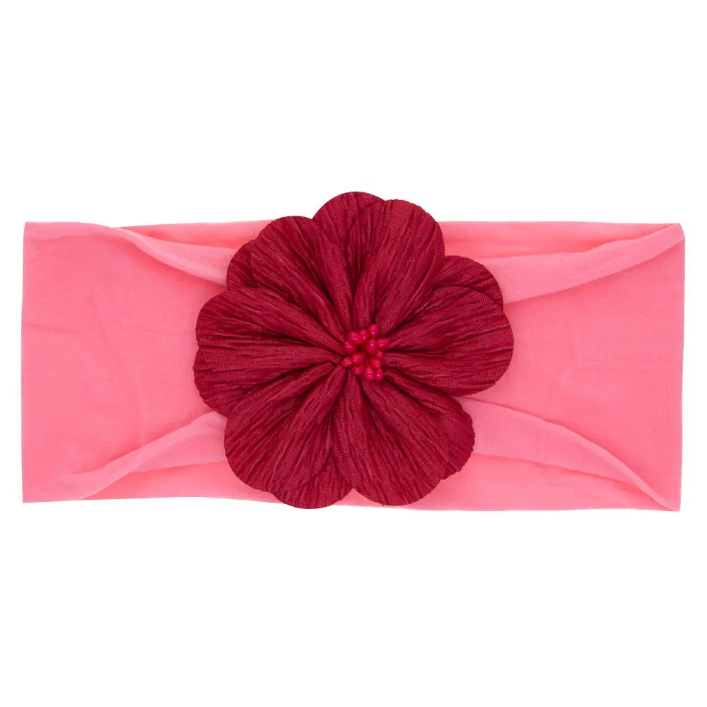 Wide Nylon Baby Headband Big Flower Headbands One Size Fits All Headwrap Newborn shower gift Infant Head Wrap HB378S | Детская одежда и