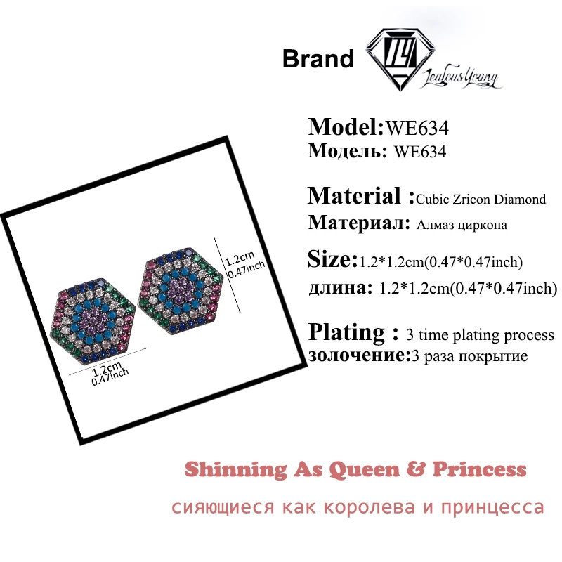 Женские винтажные Разноцветные серьги гвоздики Druzy в стиле панк с черным