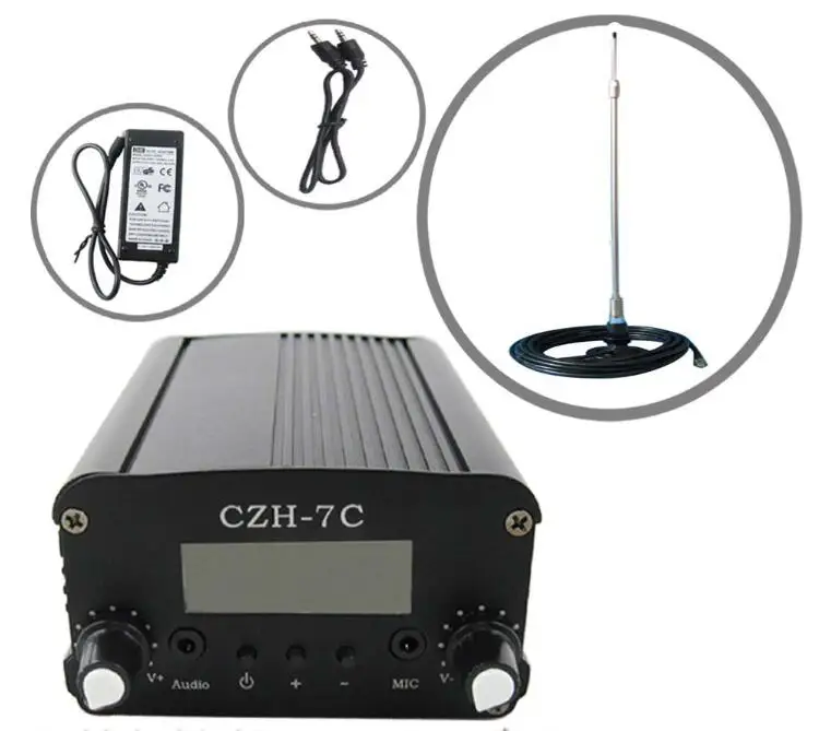 fmuser cze 7c 7w pll fm стерео transmitter+car +powersupply комплект антенны бесплатная доставка|pll