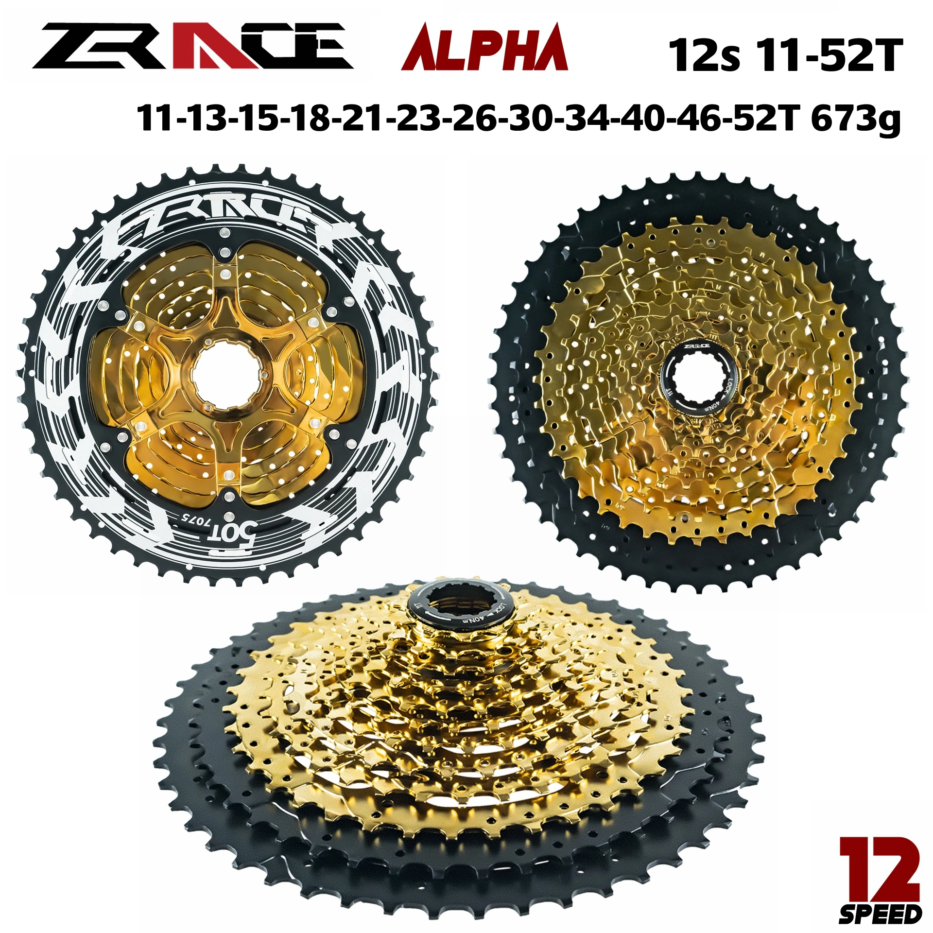 Zracing Alpha 12s легкая кассета 12 скоростной MTB велосипед freewheel 11 50 T/11 52 T Gold совместимый