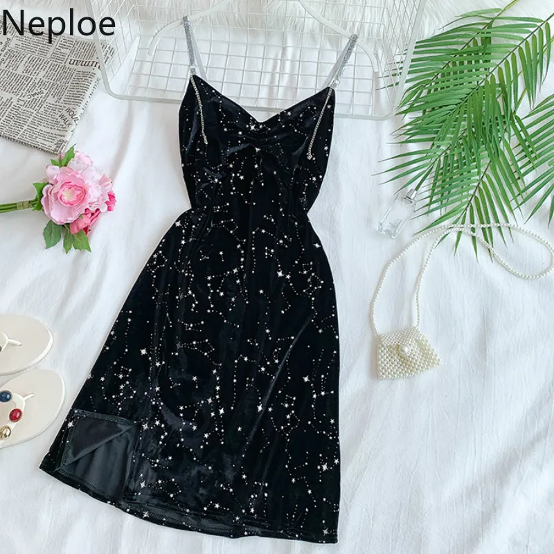 Neploe/яркое шелковое женское платье с блестками Лето 2019 новинка v образный вырез