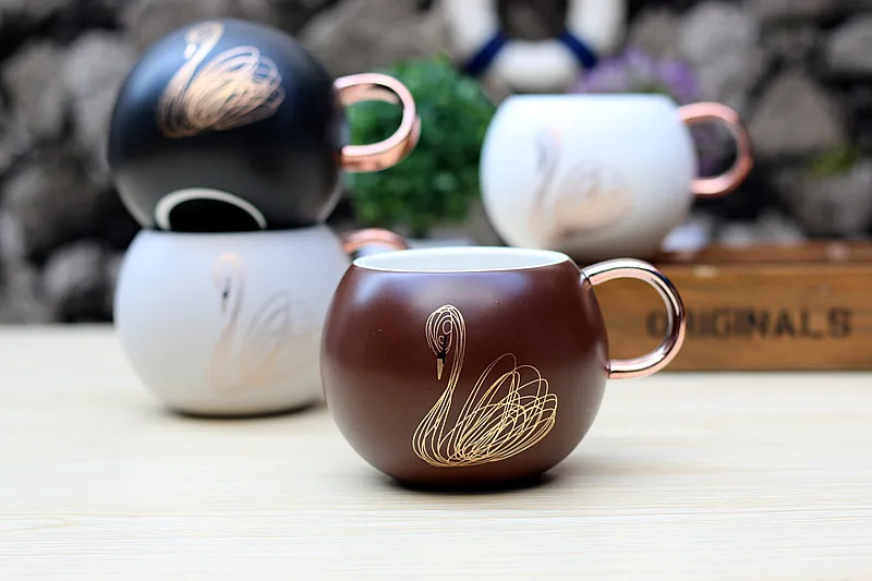 OUSSIRRO животные Лебедь керамические кружки Милая кофейная кружка с изображениями животных чайник чашка на день рождения Рождественский подарок